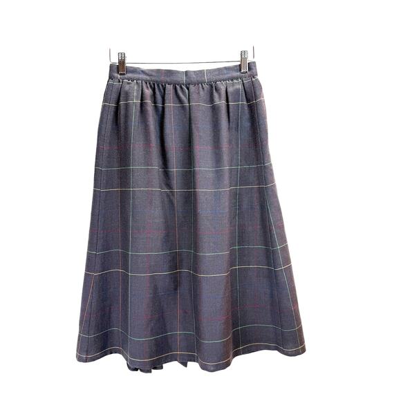 Vintage Cerruti 1881 Femme Paris Skirt Womens 4 Wool Plaid Academia Italy Preppy - Picture 7 of 7